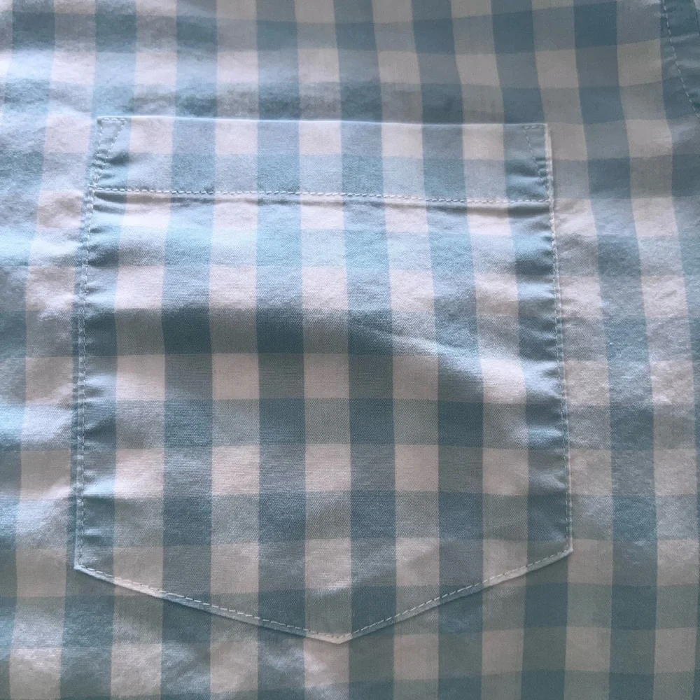 J. CREW Light Blue Gingham Button-Down Men's Shirt Sz/S